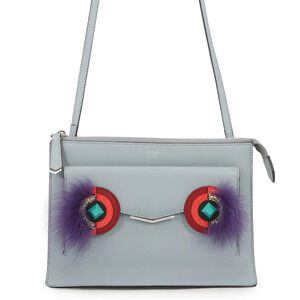 Fendi Shoulder Bag Toujours Bugs Monster Leather Fur Clutch